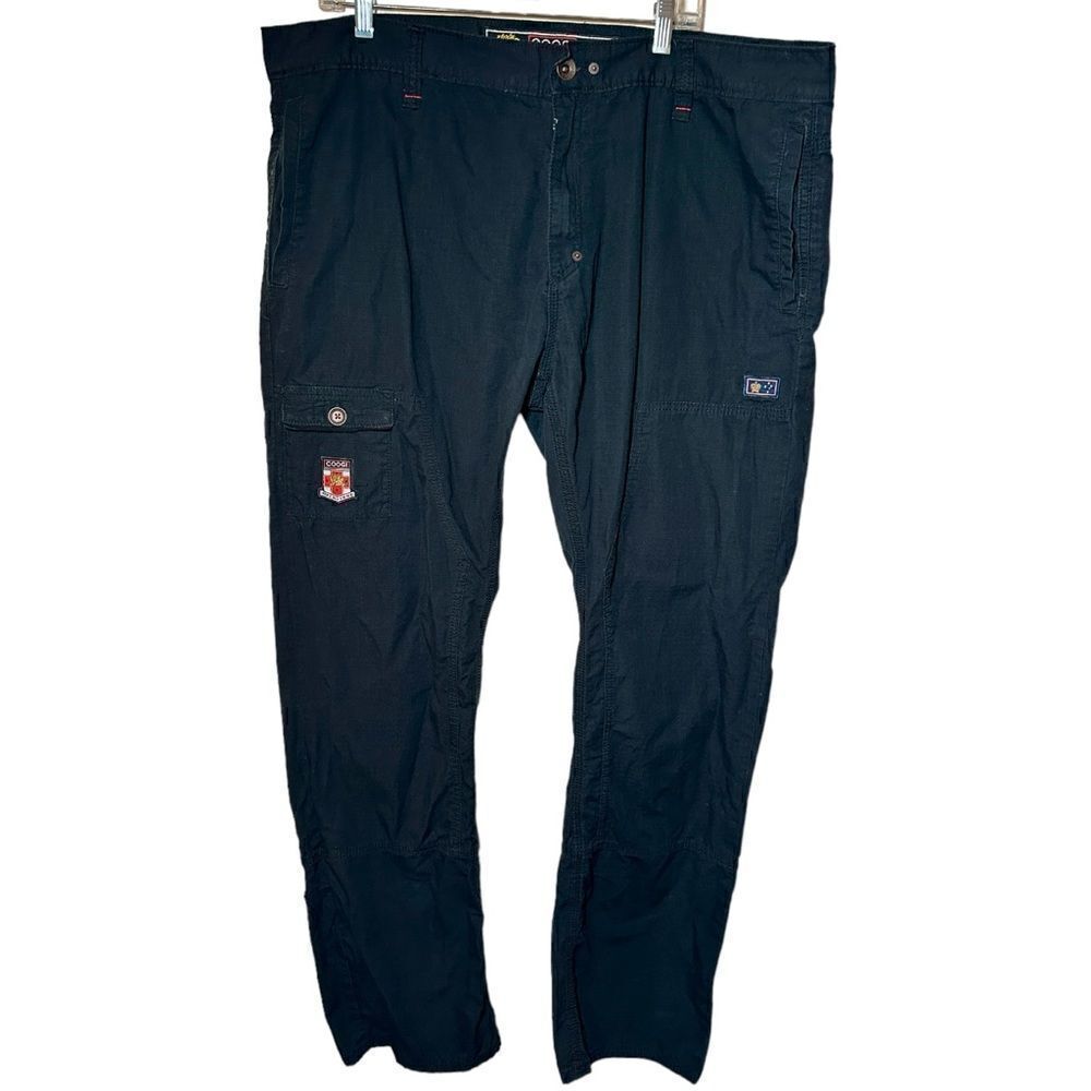 Coogi Melbourne‎ Black Cargo Pants Patches Y2K Style Men’s 42x35